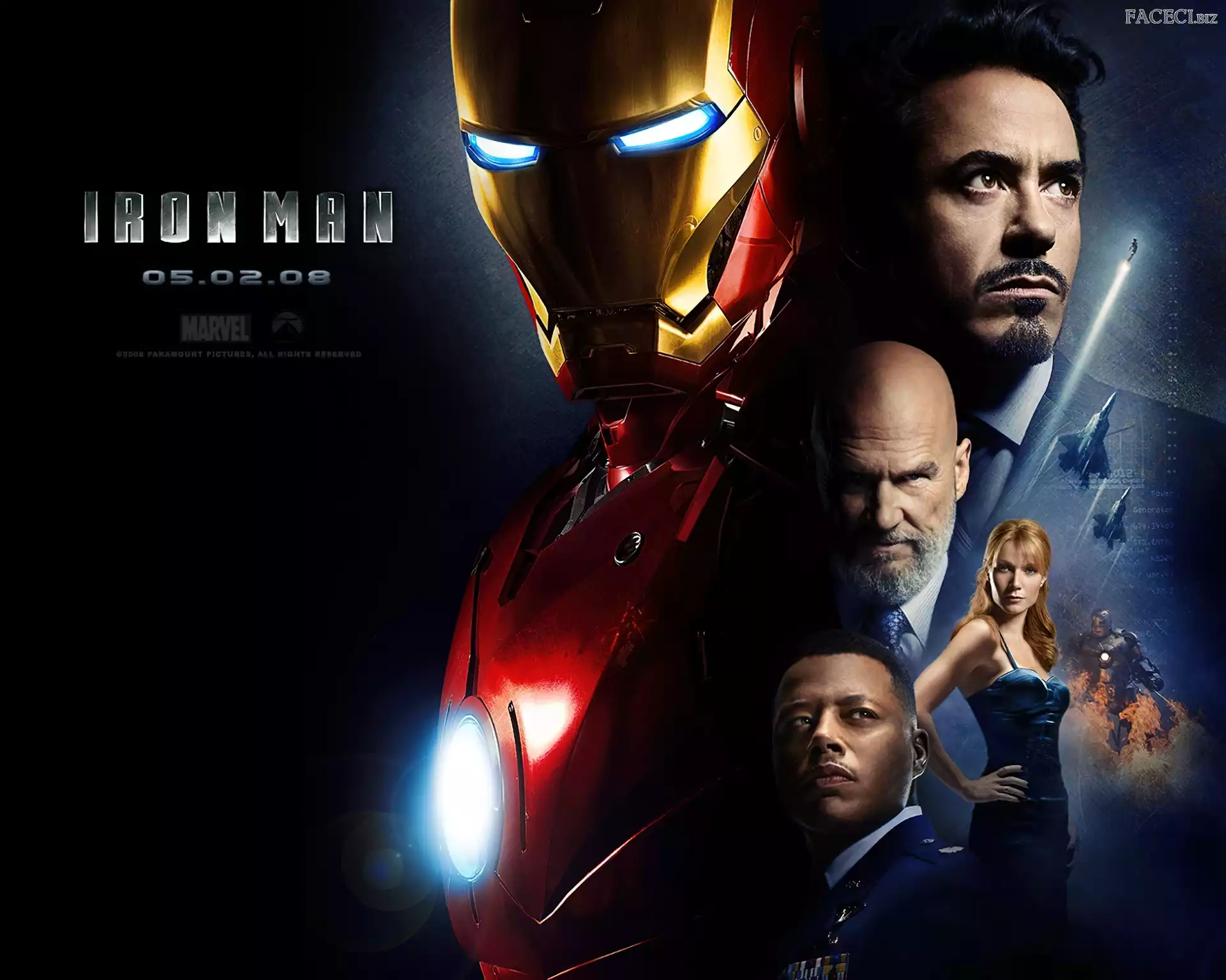 Jeff Bridges, Terrence Howard, Gwyneth Paltrow, Iron Man, Robert Downey Jr.